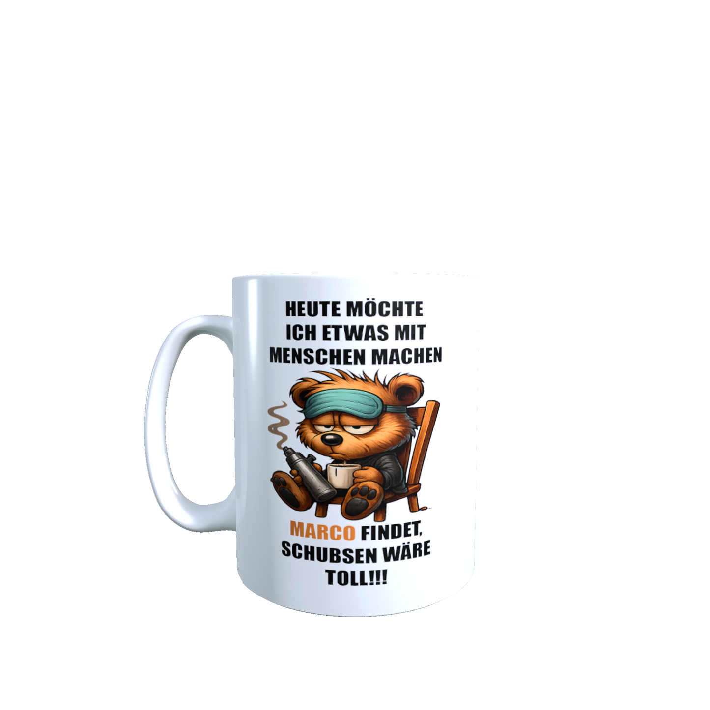 Personalisierte Schubser-Tasse – Freches Geschenk für Morgenmuffel