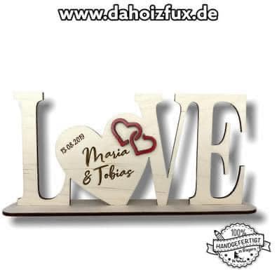 Holzaufsteller "Love" mit Wunschgravur
