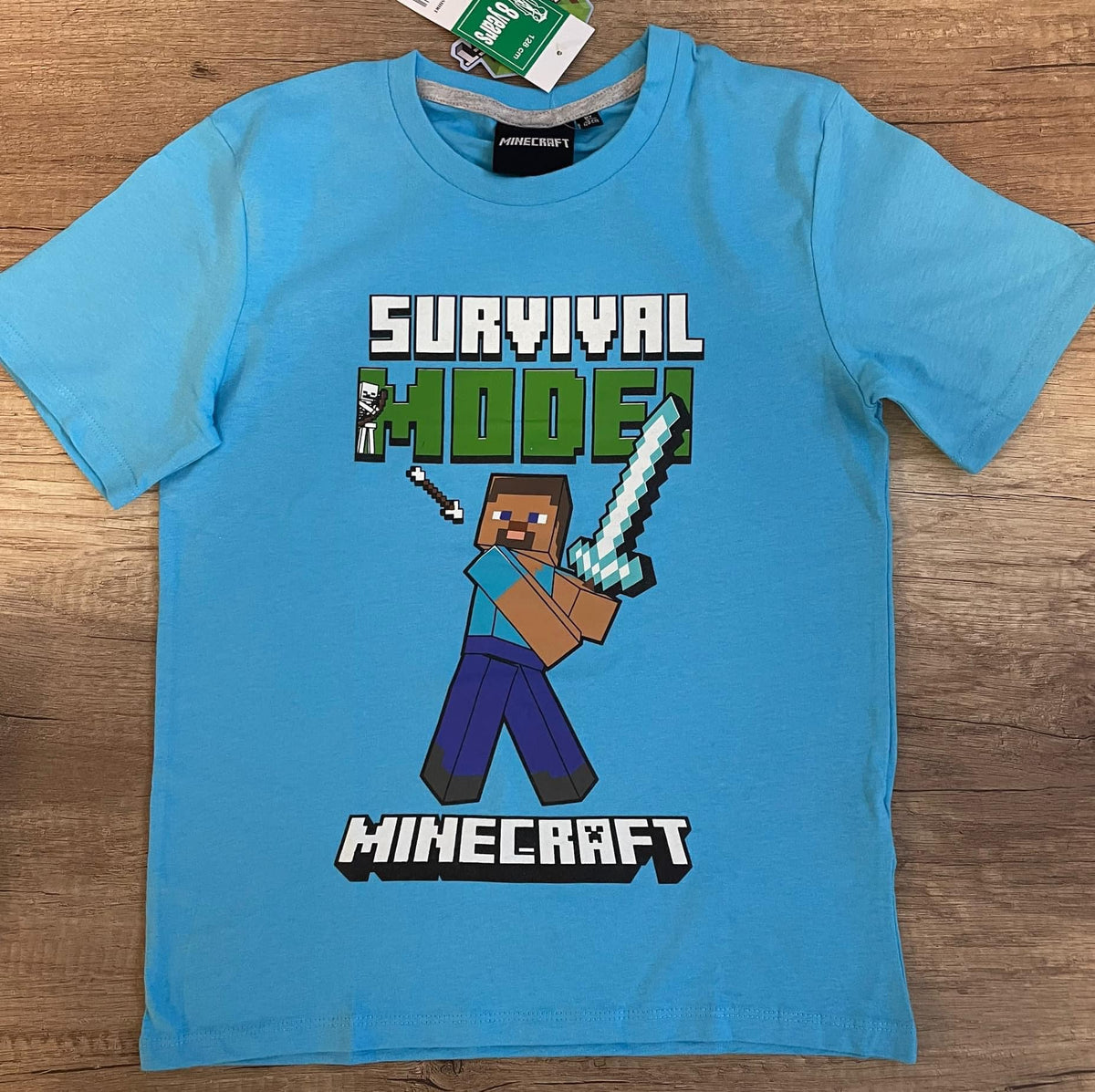Minecraft Shirt in rot und blau