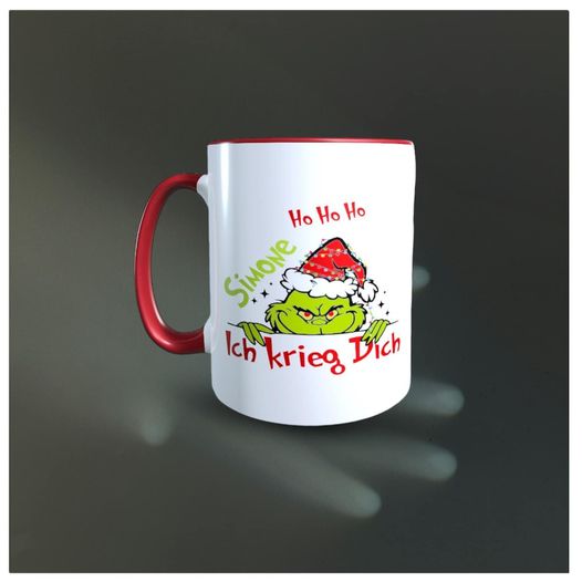 Gruselige Grinch Tasse mit Wunschname