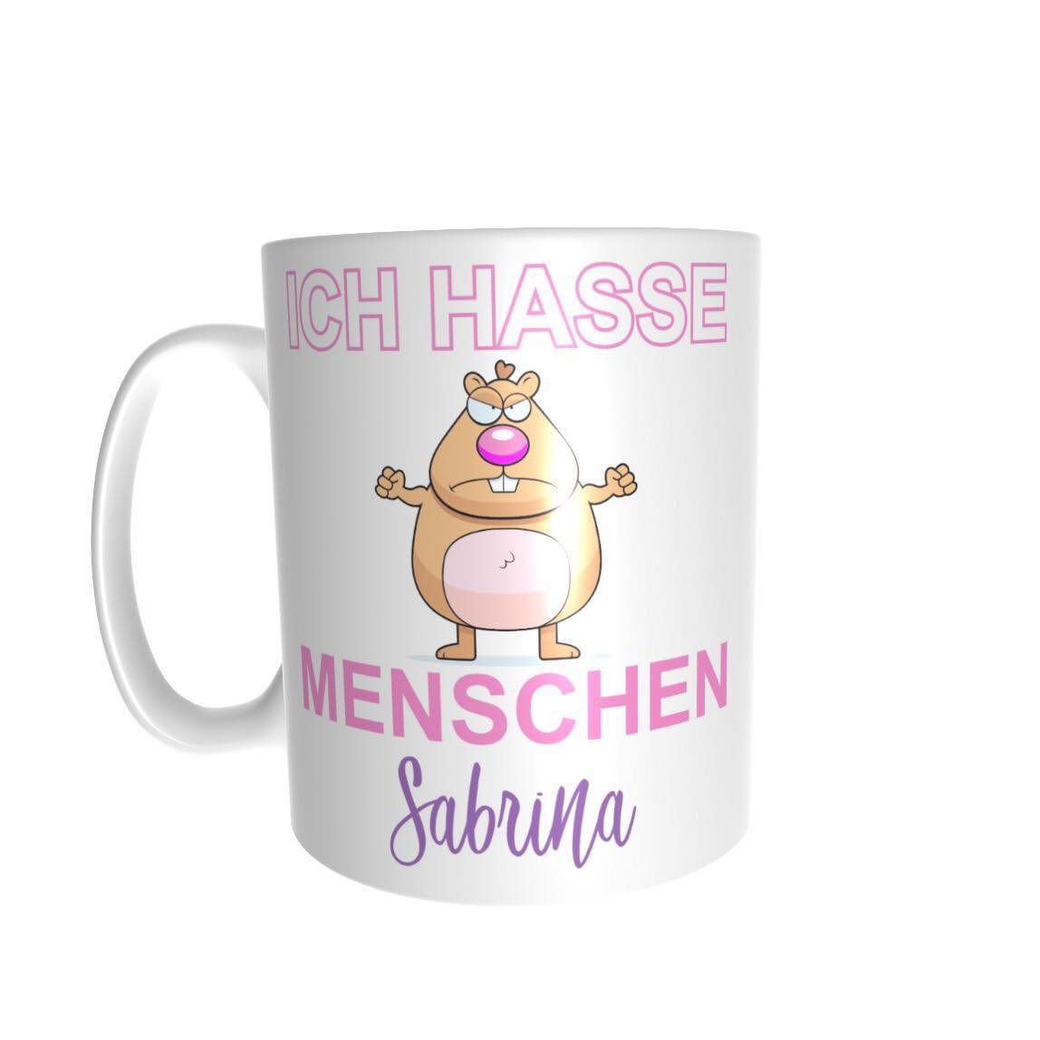 Personalisierte Tasse – Ich hasse Menschen!