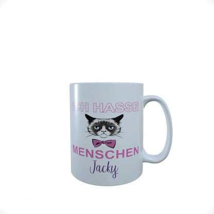 Personalisierte Tasse – Ich hasse Menschen!